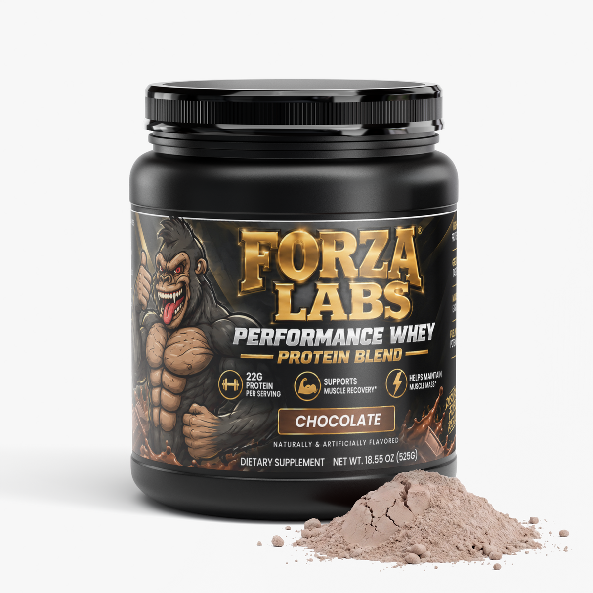 FORZA LABS FORZA WHEY – Performance Protein Blend – Chocolate – 22g Protein