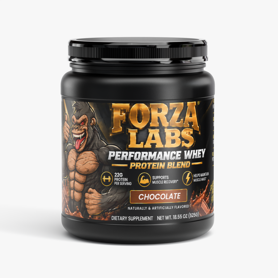 FORZA LABS Performance Whey Protein Powder – Chocolate – 22g Protein – 15 Servings – 18.55 oz