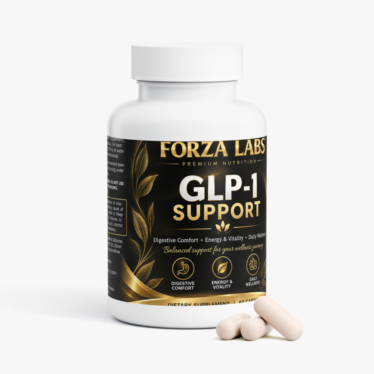 FORZA LABS GLP-1 BALANCE™ – Digestive Comfort, Energy & Daily Wellness | 60 Capsules