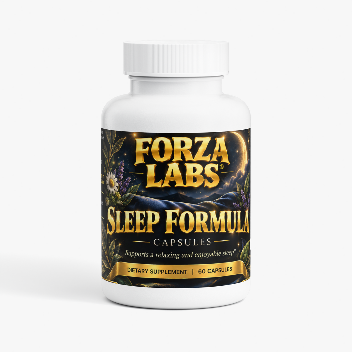 FORZA LABS NIGHT RESET™ – Sleep Formula with Melatonin, GABA & Botanicals | 60 Capsules