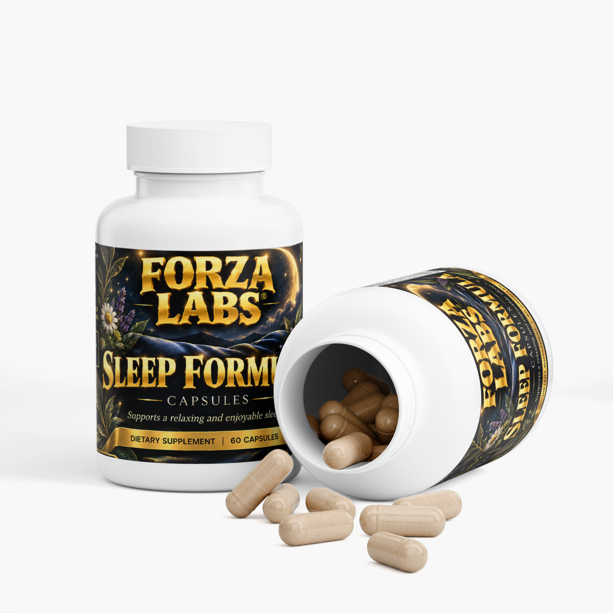 FORZA LABS NIGHT RESET™ – Sleep Formula with Melatonin, GABA & Botanicals | 60 Capsules