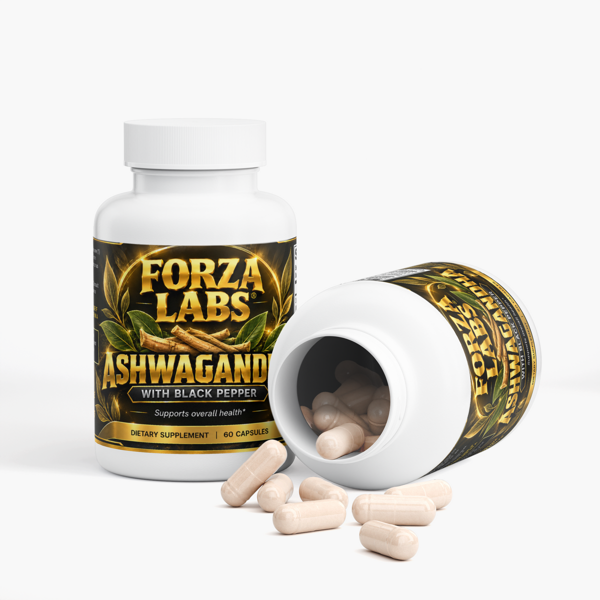 FORZA LABS ASHWA BALANCE™ – Ashwagandha with Black Pepper | Stress & Wellness Support | 60 Capsules